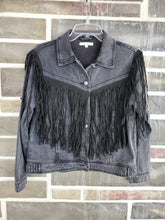 Load image into Gallery viewer, Women's Small - Custom Black Fringe Jacket