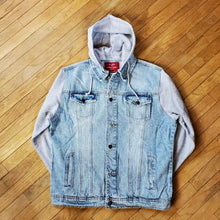 Load image into Gallery viewer, Women's XL - Custom Denim Sweatshirt Jacket