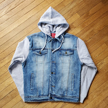 Load image into Gallery viewer, Women&#39;s Large - Custom Denim Sweatshirt Jacket
